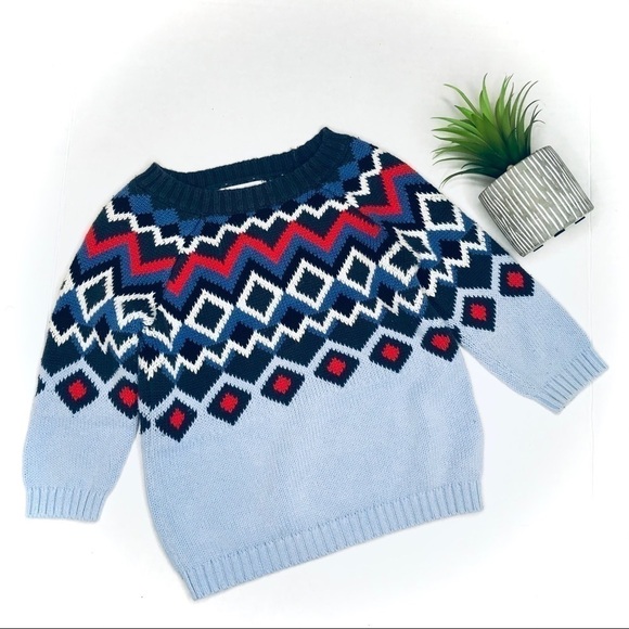 OLD Navy Toddler Girl Fair Isle Christmas Sweater - Picture 1 of 8